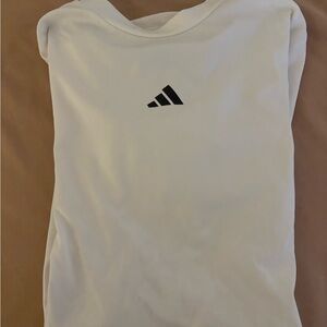 adidas White Kids' Short Sleeve Tee with Black Logo